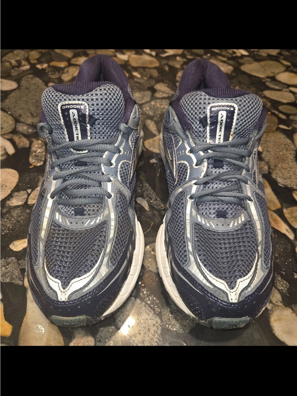 Brooks Addiction 11 Mens Running Shoes Blue Silver Gray Sneakers Size 11 - Picture 2 of 9